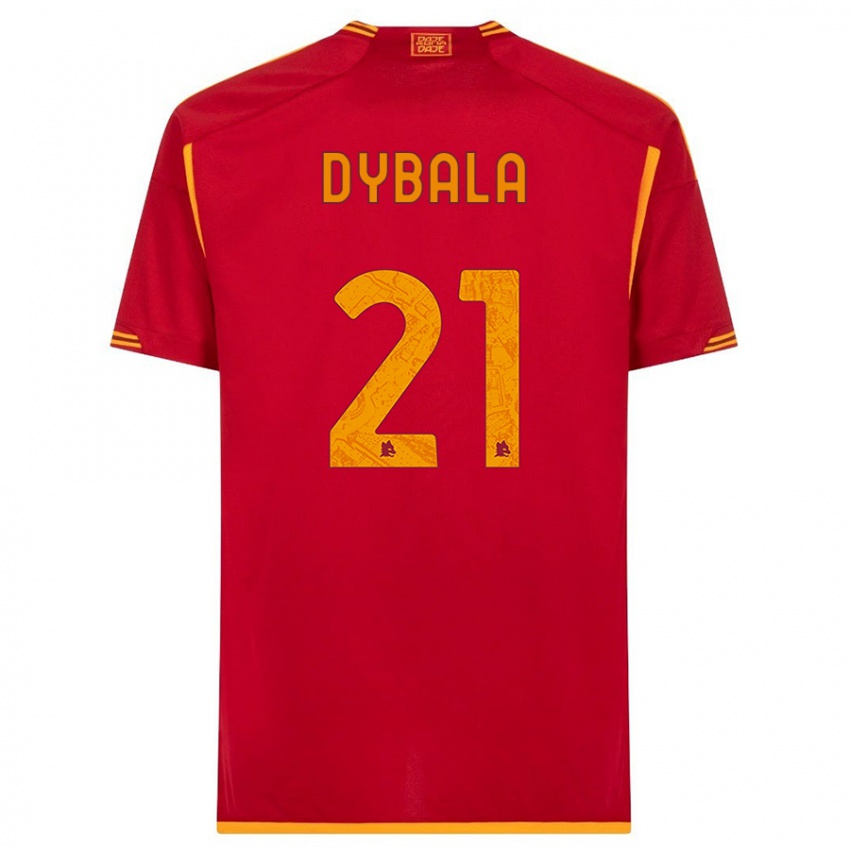 Mann Paulo Dybala #21 Rød Hjemmetrøye Drakt Trøye 2023/24 Skjorter T-Skjorte