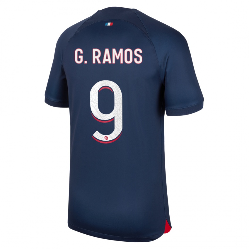 Mann Goncalo Ramos #9 Blå Rød Hjemmetrøye Drakt Trøye 2023/24 Skjorter T-Skjorte