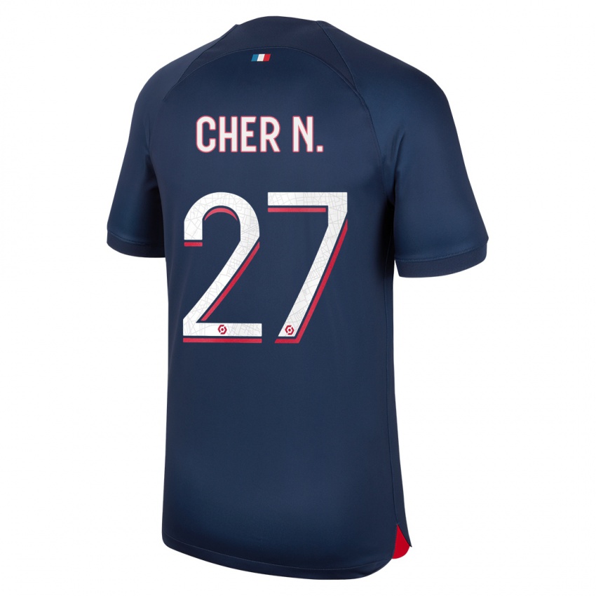 Mann Cher Ndour #27 Blå Rød Hjemmetrøye Drakt Trøye 2023/24 Skjorter T-Skjorte