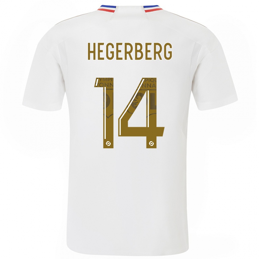 Mann Ada Hegerberg #14 Hvit Hjemmetrøye Drakt Trøye 2023/24 Skjorter T-Skjorte