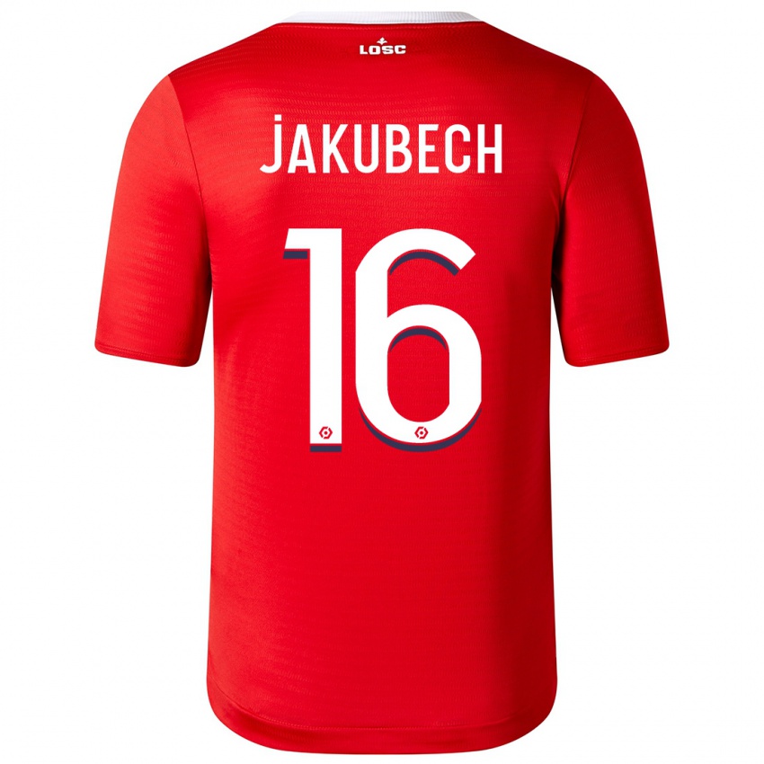 Mann Adam Jakubech #16 Rød Hjemmetrøye Drakt Trøye 2023/24 Skjorter T-Skjorte
