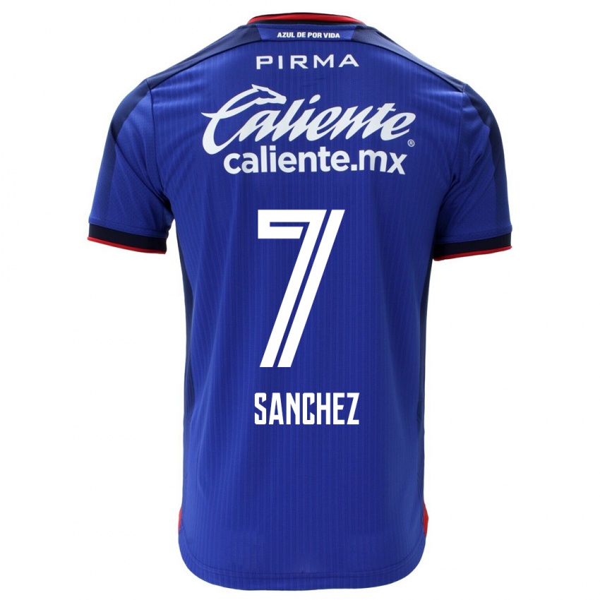 Mann Andrea Sanchez #7 Blå Hjemmetrøye Drakt Trøye 2023/24 Skjorter T-Skjorte