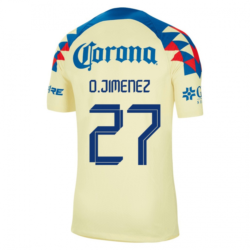 Mann Oscar Jimenez #27 Gul Hjemmetrøye Drakt Trøye 2023/24 Skjorter T-Skjorte