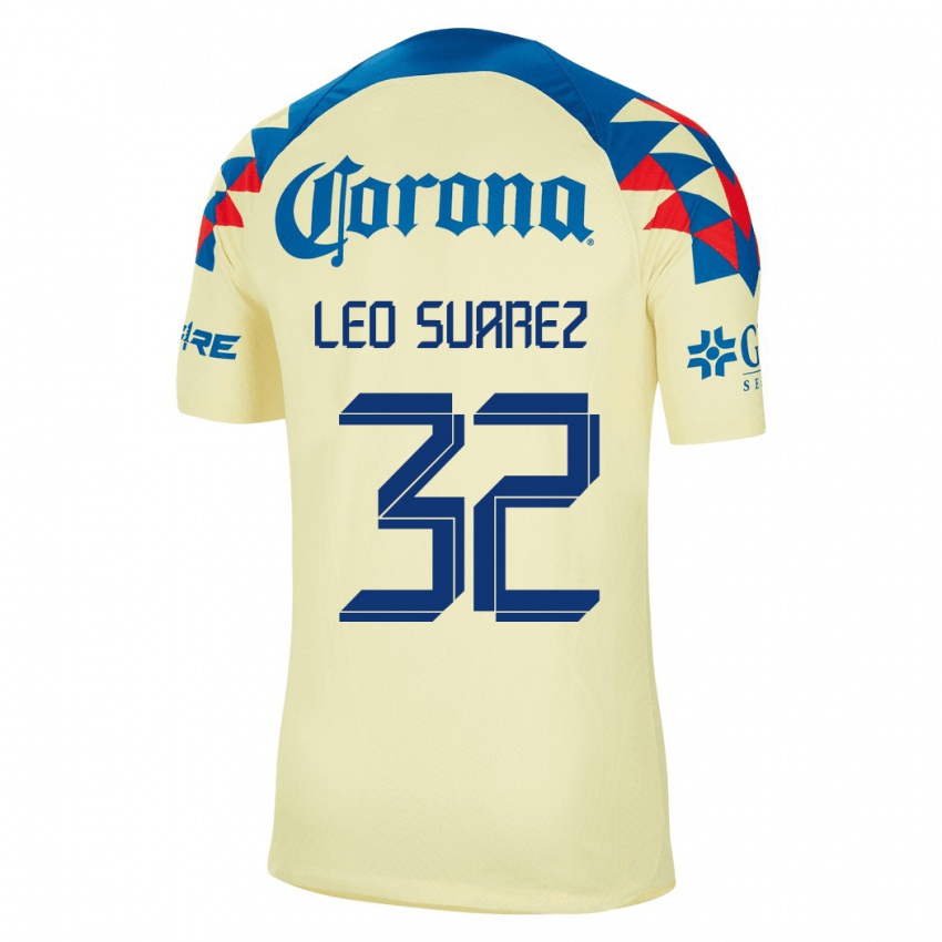 Mann Leo Suarez #32 Gul Hjemmetrøye Drakt Trøye 2023/24 Skjorter T-Skjorte