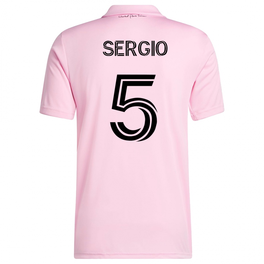 Mann Sergio Busquets #5 Rosa Hjemmetrøye Drakt Trøye 2023/24 Skjorter T-Skjorte