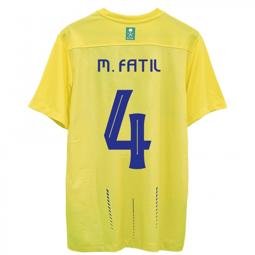 Mann Mohammed Al-Fatil #4 Gul Hjemmetrøye Drakt Trøye 2023/24 Skjorter T-Skjorte