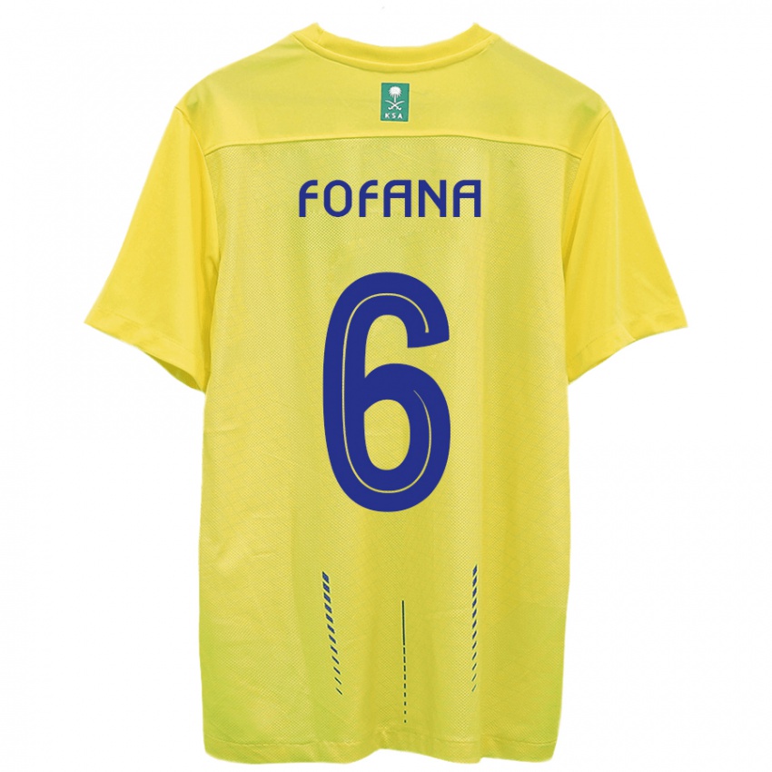 Mann Seko Fofana #6 Gul Hjemmetrøye Drakt Trøye 2023/24 Skjorter T-Skjorte