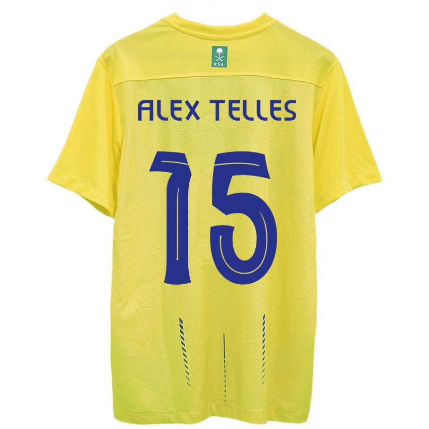 Mann Alex Telles #15 Gul Hjemmetrøye Drakt Trøye 2023/24 Skjorter T-Skjorte