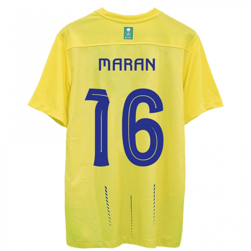 Mann Mohammed Maran #16 Gul Hjemmetrøye Drakt Trøye 2023/24 Skjorter T-Skjorte