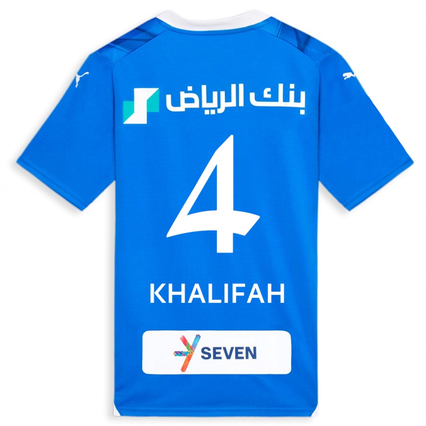Mann Khalifah Al-Dawsari #4 Blå Hjemmetrøye Drakt Trøye 2023/24 Skjorter T-Skjorte