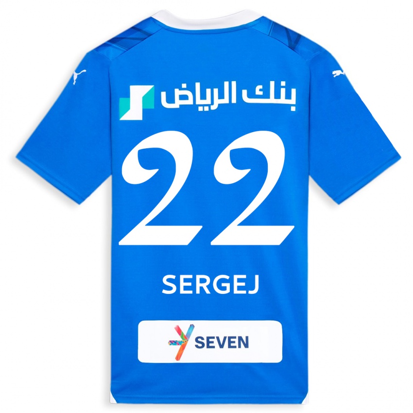 Mann Sergej Milinkovic-Savic #22 Blå Hjemmetrøye Drakt Trøye 2023/24 Skjorter T-Skjorte