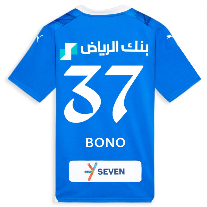Mann Bono #37 Blå Hjemmetrøye Drakt Trøye 2023/24 Skjorter T-Skjorte