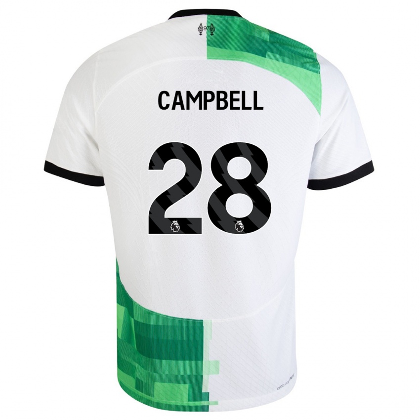 Mann Megan Campbell #28 Hvit Grønn Bortetrøye Drakt Trøye 2023/24 Skjorter T-Skjorte