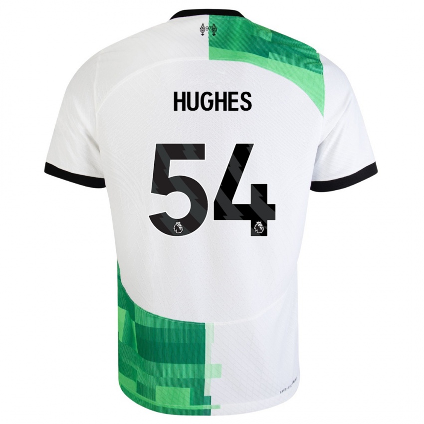 Mann Liam Hughes #54 Hvit Grønn Bortetrøye Drakt Trøye 2023/24 Skjorter T-Skjorte