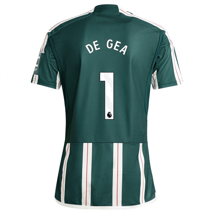 Mann David De Gea #1 Mørk Grønn Bortetrøye Drakt Trøye 2023/24 Skjorter T-Skjorte