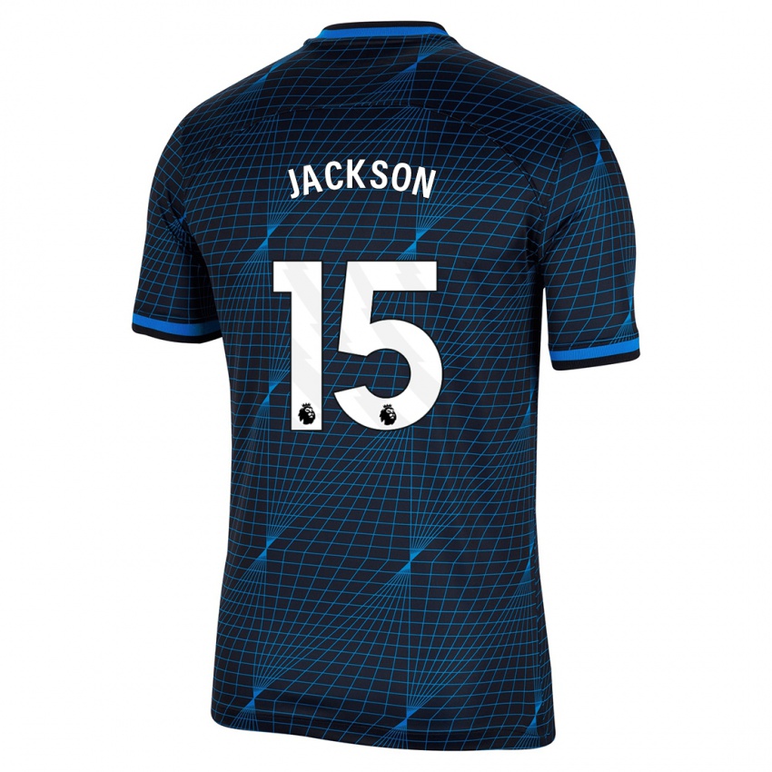 Mann Nicolas Jackson #15 Mørke Blå Bortetrøye Drakt Trøye 2023/24 Skjorter T-Skjorte