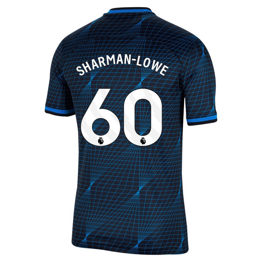 Mann Teddy Sharman-Lowe #60 Mørke Blå Bortetrøye Drakt Trøye 2023/24 Skjorter T-Skjorte