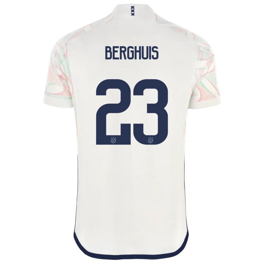 Mann Steven Berghuis #23 Hvit Bortetrøye Drakt Trøye 2023/24 Skjorter T-Skjorte