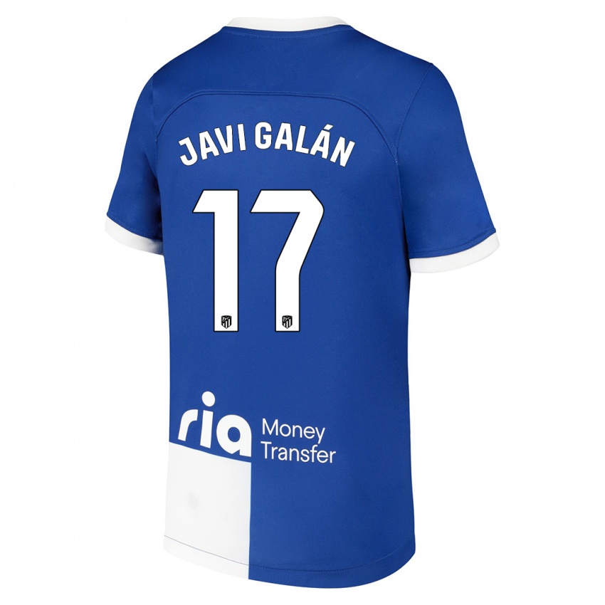 Mann Javi Galan #17 Blå Hvit Bortetrøye Drakt Trøye 2023/24 Skjorter T-Skjorte