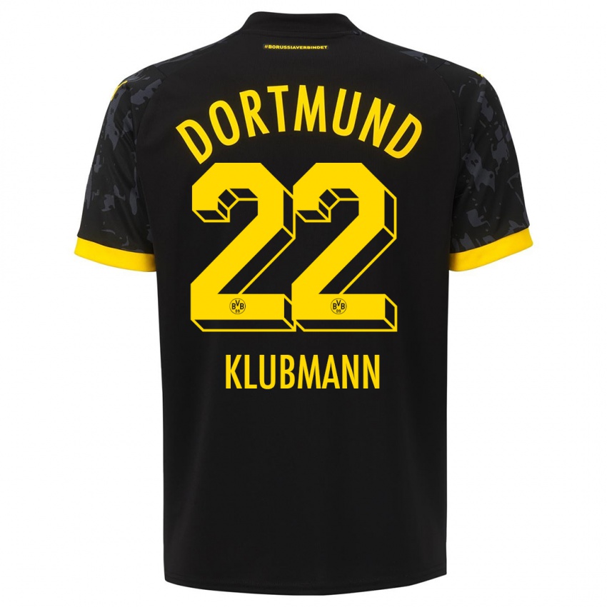 Mann Leon Klubmann #22 Svart Bortetrøye Drakt Trøye 2023/24 Skjorter T-Skjorte