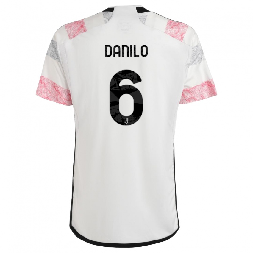 Mann Danilo #6 Hvit Rosa Bortetrøye Drakt Trøye 2023/24 Skjorter T-Skjorte