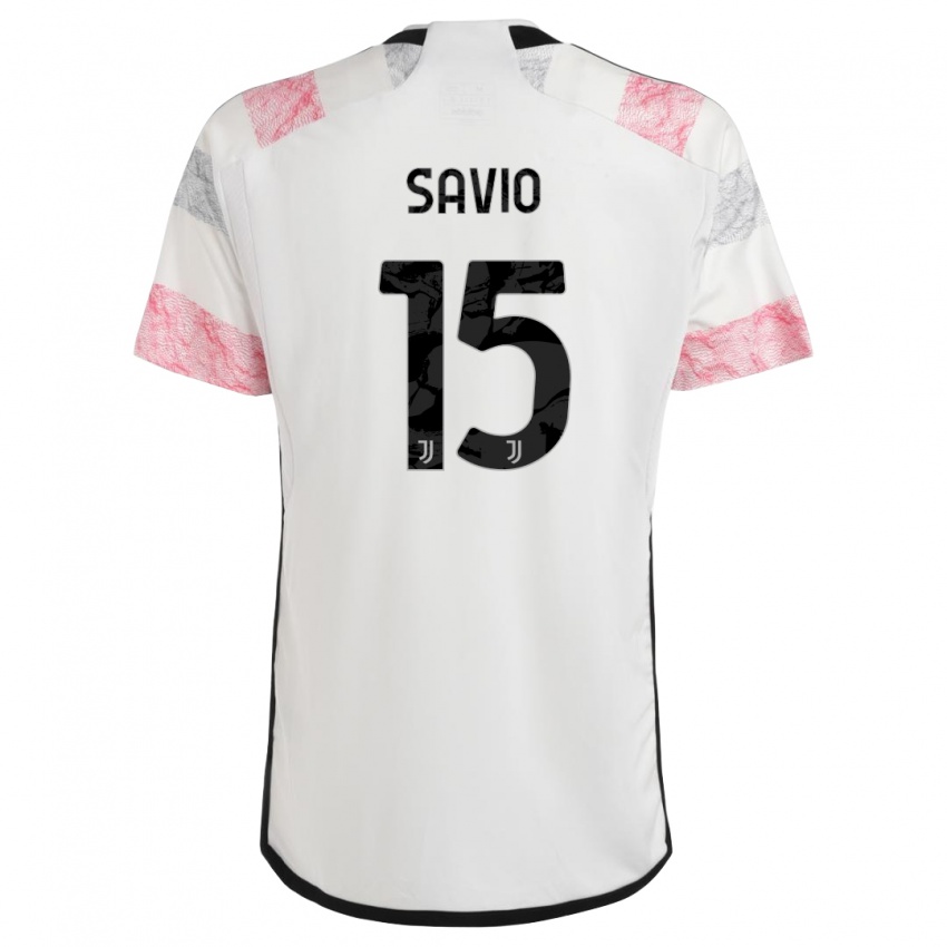 Mann Federico Savio #15 Hvit Rosa Bortetrøye Drakt Trøye 2023/24 Skjorter T-Skjorte