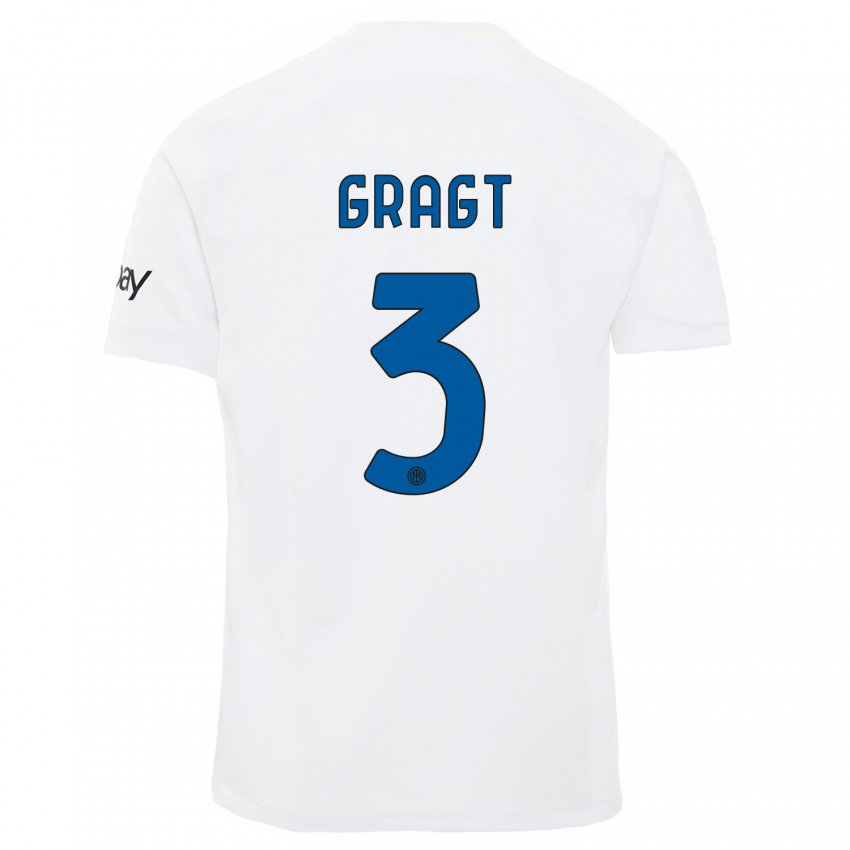 Mann Stefanie Van Der Gragt #3 Hvit Bortetrøye Drakt Trøye 2023/24 Skjorter T-Skjorte