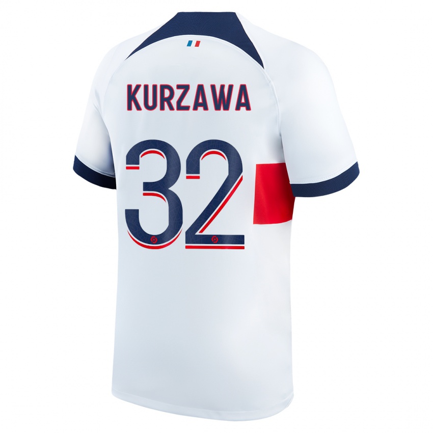 Mann Layvin Kurzawa #32 Hvit Bortetrøye Drakt Trøye 2023/24 Skjorter T-Skjorte