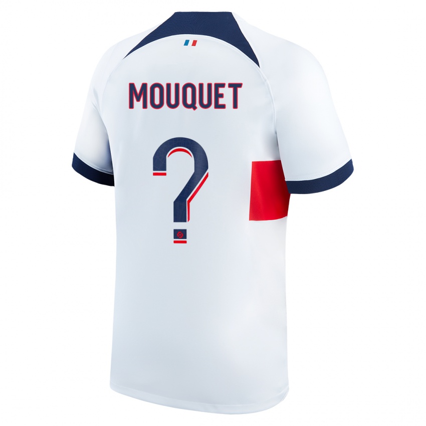 Mann Louis Mouquet #0 Hvit Bortetrøye Drakt Trøye 2023/24 Skjorter T-Skjorte