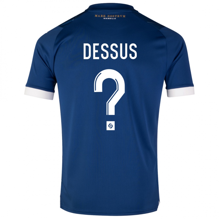 Mann Bastien Dessus #0 Mørke Blå Bortetrøye Drakt Trøye 2023/24 Skjorter T-Skjorte