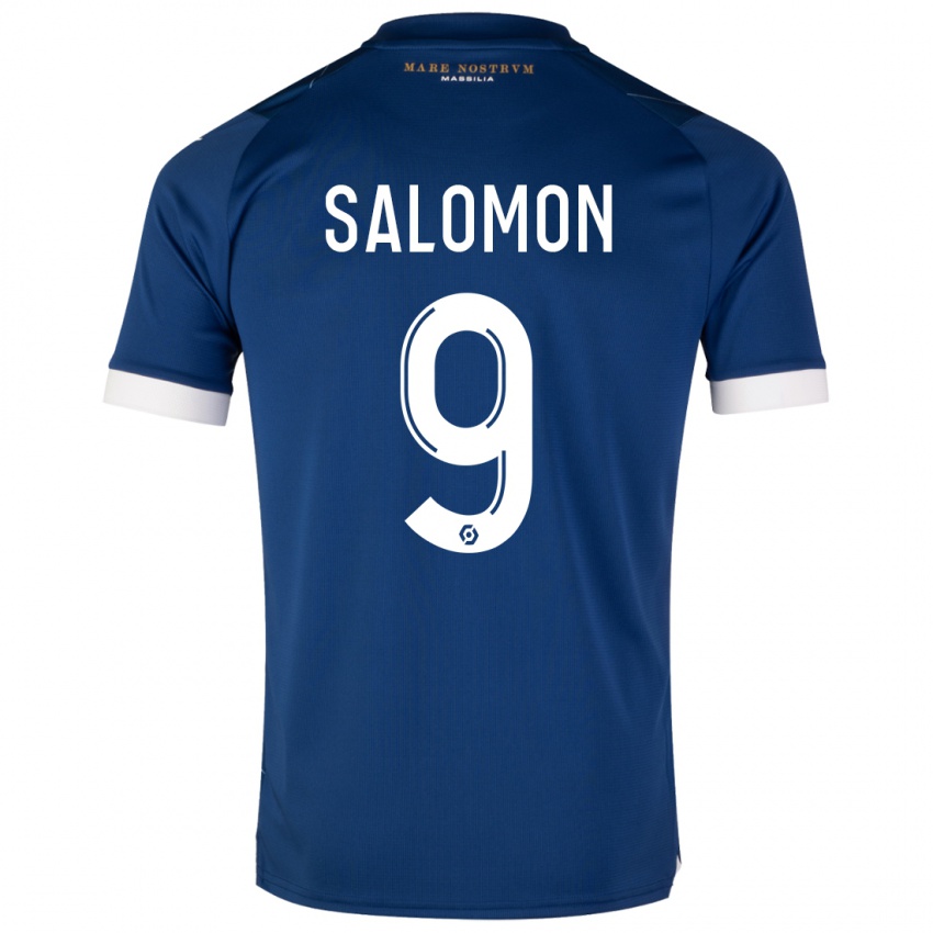 Mann Maeva Salomon #9 Mørke Blå Bortetrøye Drakt Trøye 2023/24 Skjorter T-Skjorte