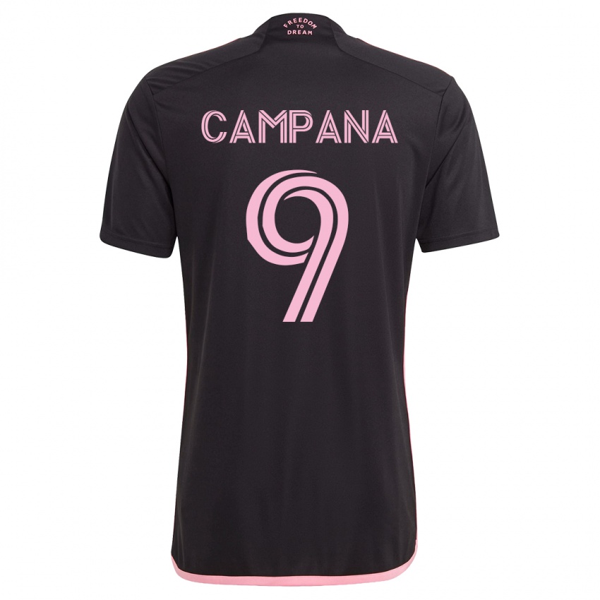 Mann Leonardo Campana #9 Svart Bortetrøye Drakt Trøye 2023/24 Skjorter T-Skjorte