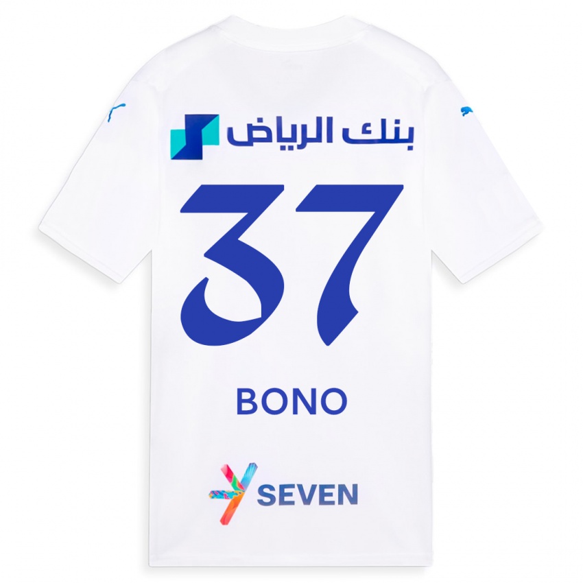 Mann Bono #37 Hvit Bortetrøye Drakt Trøye 2023/24 Skjorter T-Skjorte