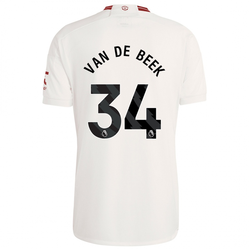 Mann Donny Van De Beek #34 Hvit Tredje Sett Drakt Trøye 2023/24 Skjorter T-Skjorte