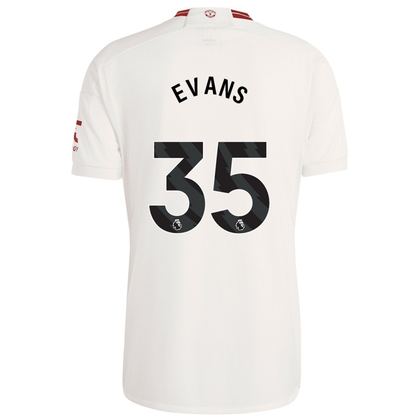 Mann Jonny Evans #35 Hvit Tredje Sett Drakt Trøye 2023/24 Skjorter T-Skjorte