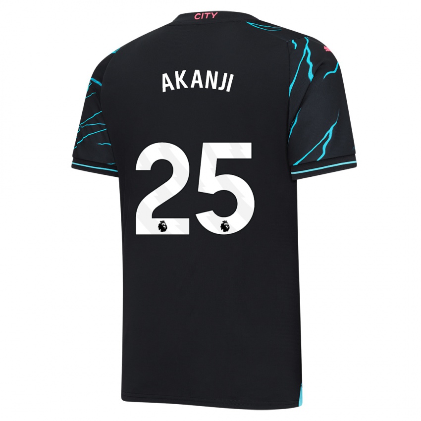 Mann Manuel Akanji #25 Mørke Blå Tredje Sett Drakt Trøye 2023/24 Skjorter T-Skjorte