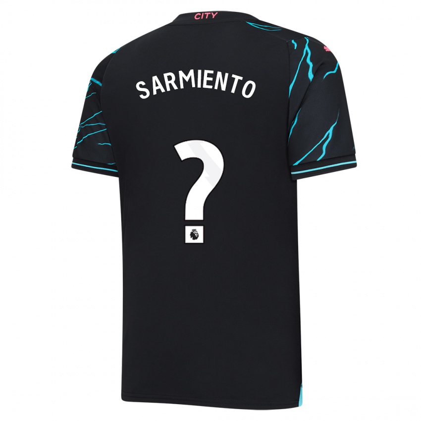 Mann Darío Sarmiento #0 Mørke Blå Tredje Sett Drakt Trøye 2023/24 Skjorter T-Skjorte
