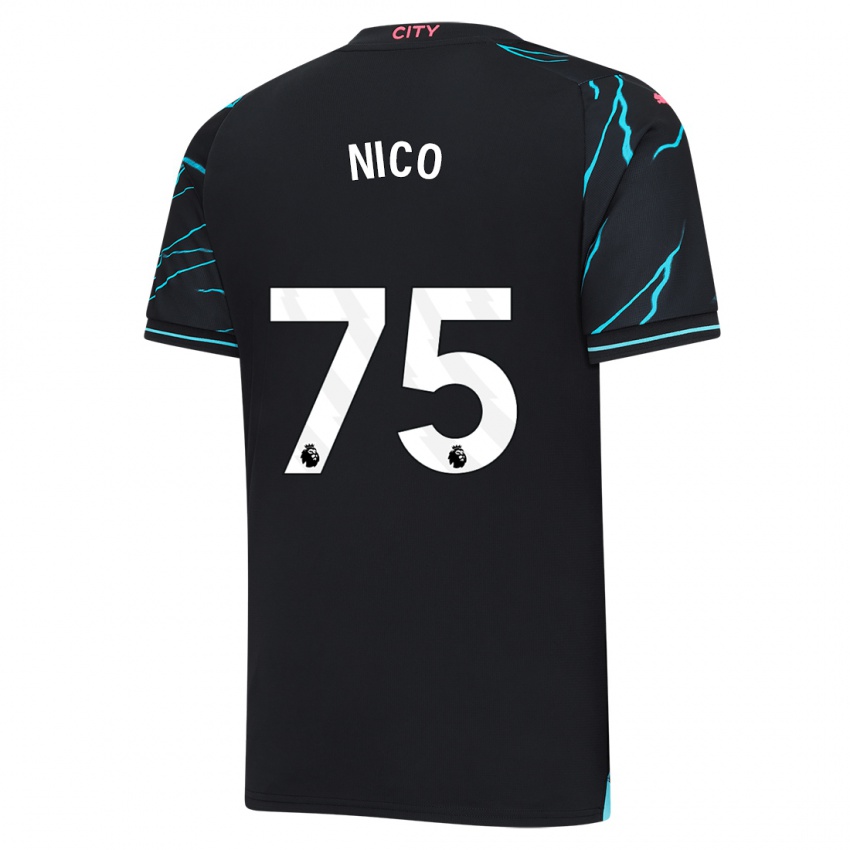 Mann Nico O'reilly #75 Mørke Blå Tredje Sett Drakt Trøye 2023/24 Skjorter T-Skjorte