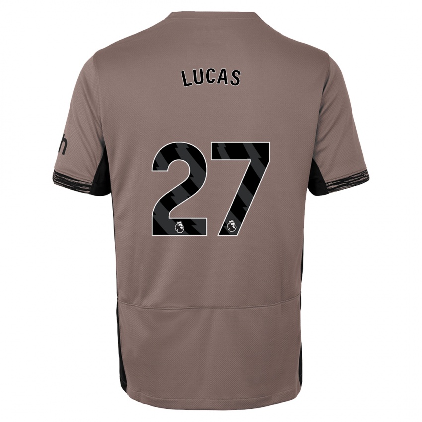 Mann Lucas Moura #27 Mørk Beige Tredje Sett Drakt Trøye 2023/24 Skjorter T-Skjorte