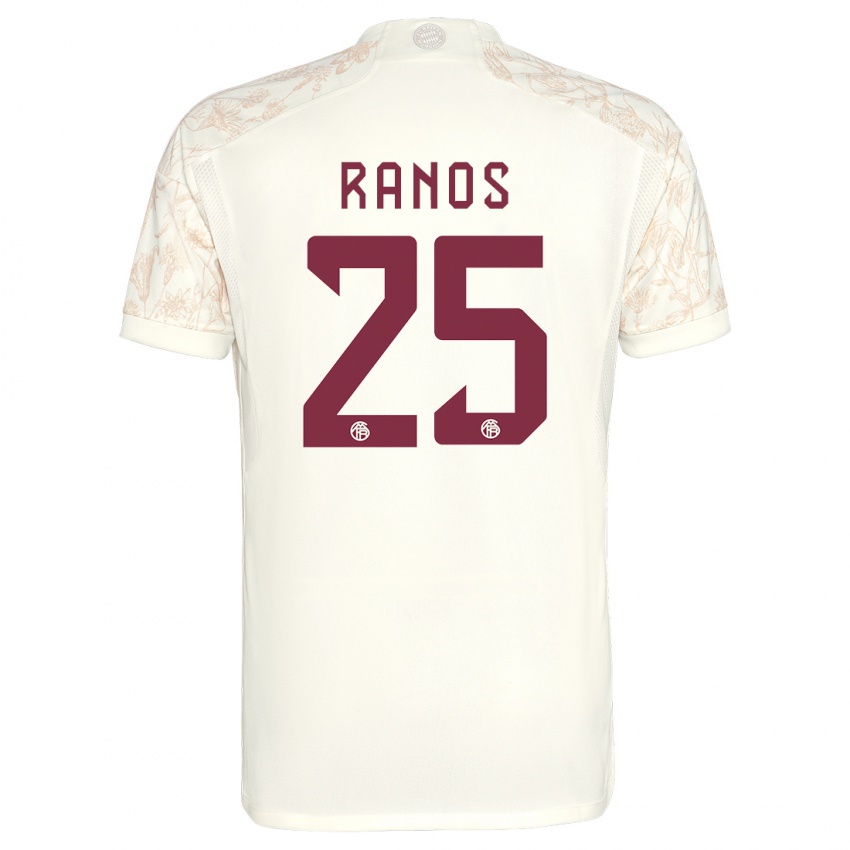 Mann Grant-Leon Ranos #25 Off White Tredje Sett Drakt Trøye 2023/24 Skjorter T-Skjorte