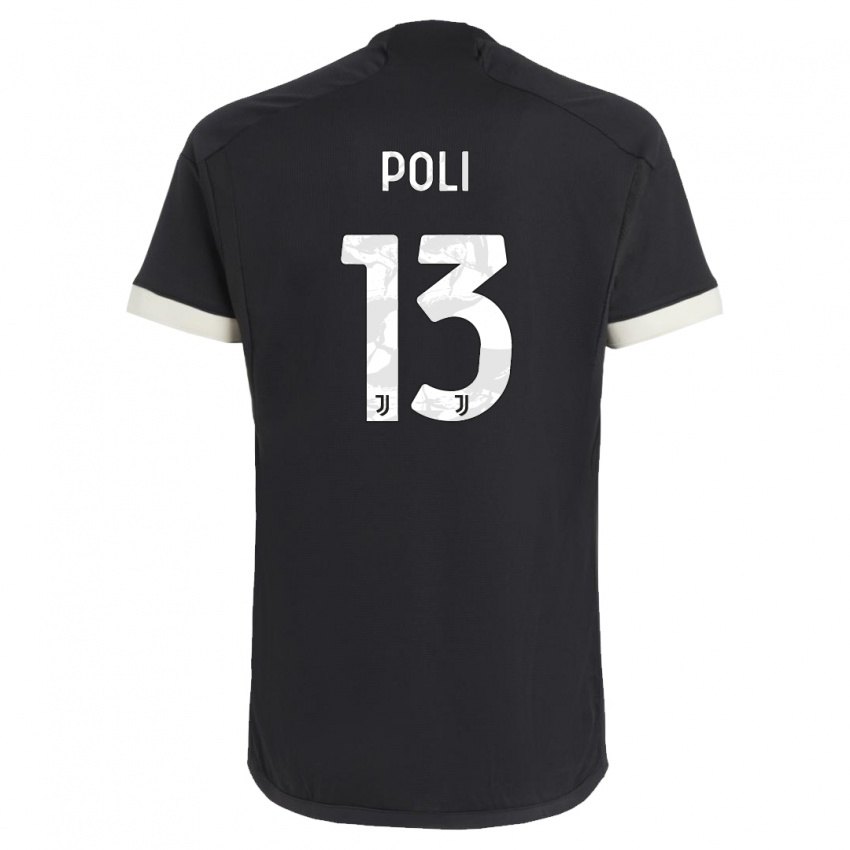 Mann Fabrizio Poli #13 Svart Tredje Sett Drakt Trøye 2023/24 Skjorter T-Skjorte