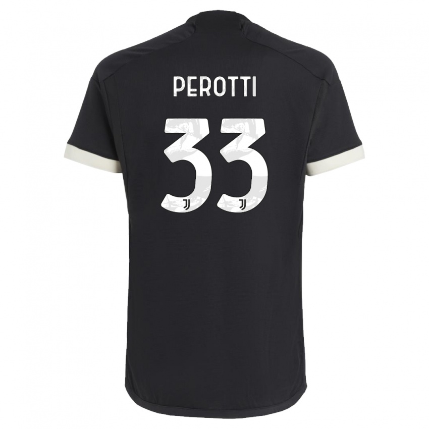 Mann Clemente Perotti #33 Svart Tredje Sett Drakt Trøye 2023/24 Skjorter T-Skjorte