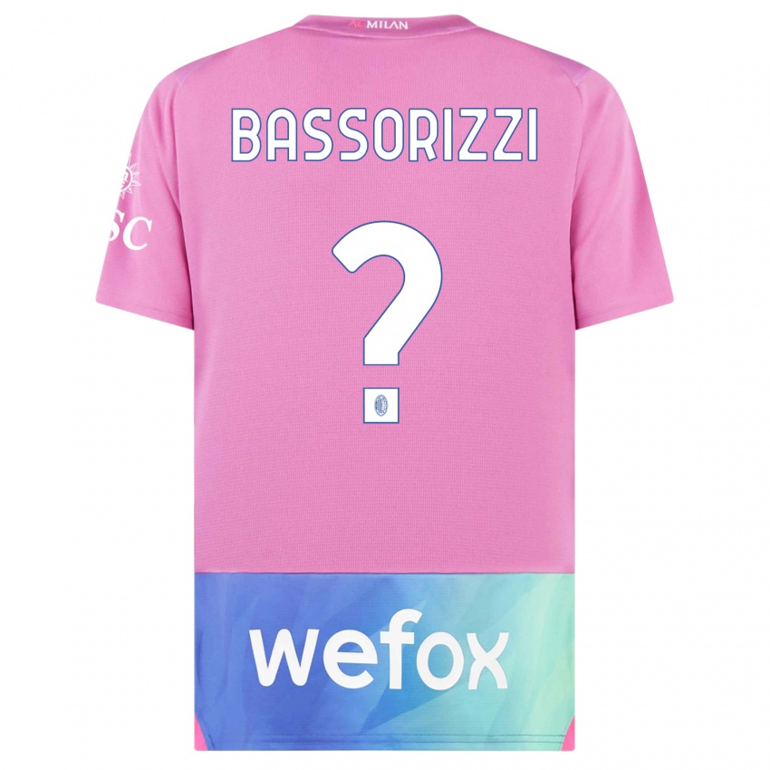 Mann Carlo Bassorizzi #0 Rosa Lilla Tredje Sett Drakt Trøye 2023/24 Skjorter T-Skjorte