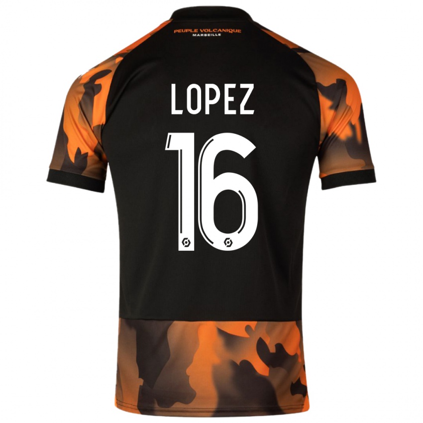 Mann Pau Lopez #16 Svart Oransje Tredje Sett Drakt Trøye 2023/24 Skjorter T-Skjorte