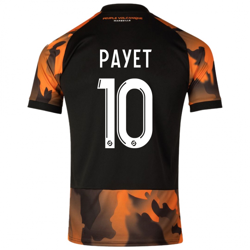 Mann Dimitri Payet #10 Svart Oransje Tredje Sett Drakt Trøye 2023/24 Skjorter T-Skjorte