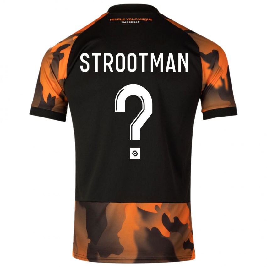 Mann Kevin Strootman #0 Svart Oransje Tredje Sett Drakt Trøye 2023/24 Skjorter T-Skjorte