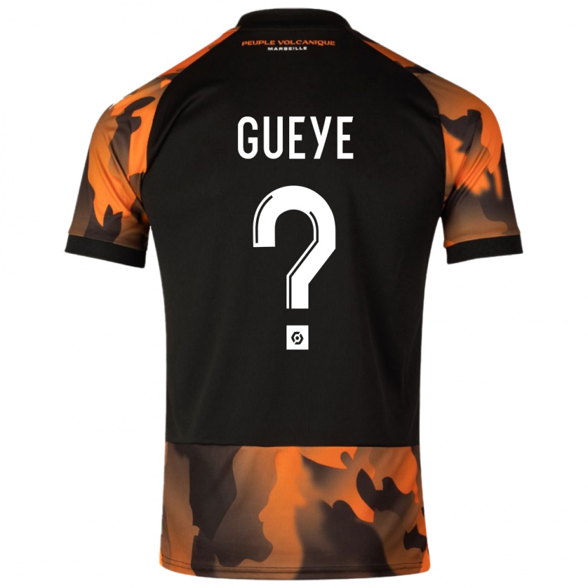 Mann Daouda Gueye #0 Svart Oransje Tredje Sett Drakt Trøye 2023/24 Skjorter T-Skjorte