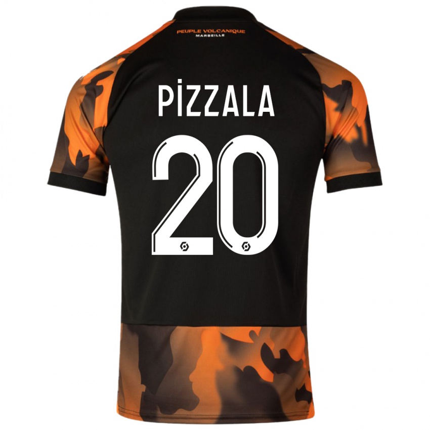 Mann Caroline Pizzala #20 Svart Oransje Tredje Sett Drakt Trøye 2023/24 Skjorter T-Skjorte
