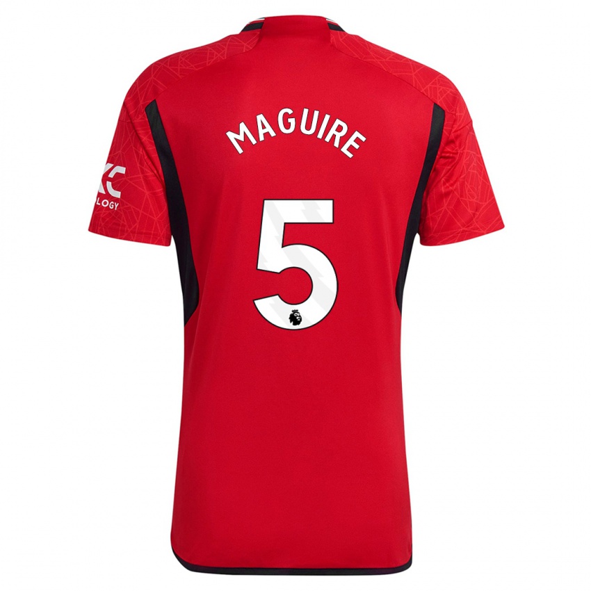Dame Harry Maguire #5 Rød Hjemmetrøye Drakt Trøye 2023/24 Skjorter T-Skjorte