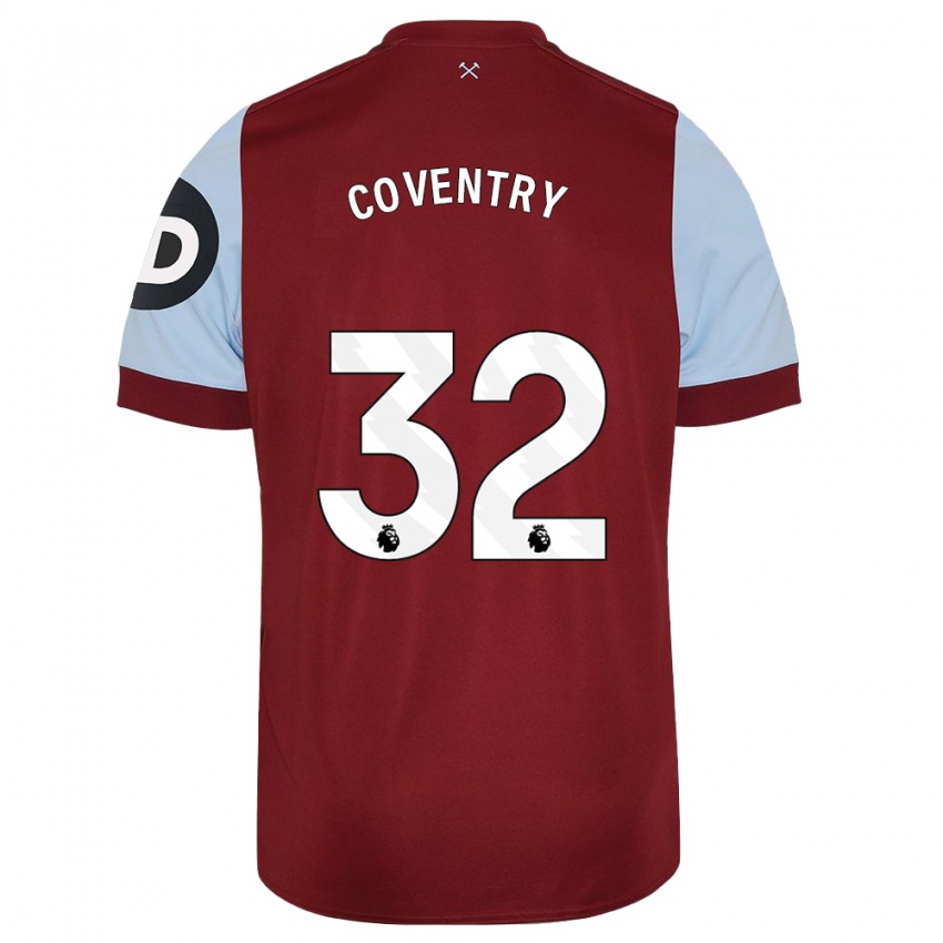 Dame Conor Coventry #32 Rødbrun Hjemmetrøye Drakt Trøye 2023/24 Skjorter T-Skjorte